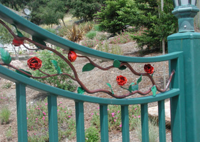 Detail - Hand Forged & Painted Rose Vine Top