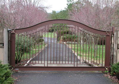 Bell Curve Driveway Gate w/ Recessed Panels & Modern Design