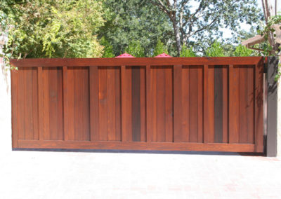 Flat Top Driveway Gate Stained Cedar