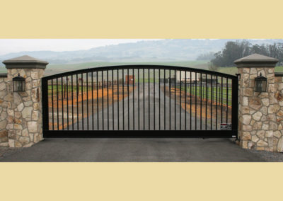 Arch Top Driveway Gate w/ Recessed Border Panels