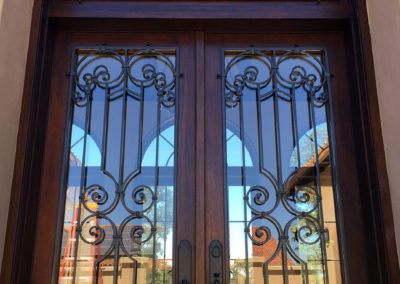 Glass Door and Arch Top Scroll Work