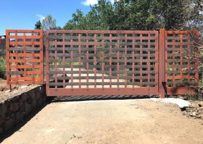 Flat Top Driveway Gate & Security Panels - Bare Metal Basket Weave