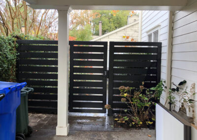 Flat Top Pedestrian Gate & Privacy Panels w/ Bold Horizontal Slats