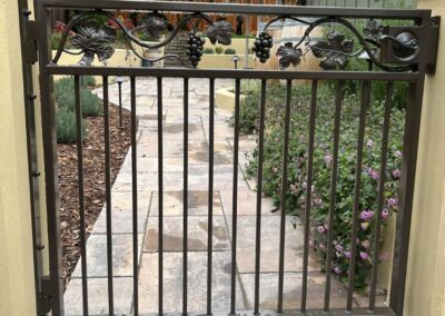 Flat Top Pedestrian Gate w/ Grape Vine Motif Top